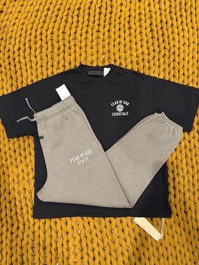 Fear of God Essentials Black Tee & Joggers